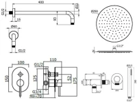 Душевой комплект Plumberia Selection Ixo KITXO15NO С ВНУТРЕННЕЙ ЧАСТЬЮ, черный матовый