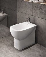 Биде напольное Sanita luxe Infinity BD.FS/Infinity/C/WHT.G/S1 глянцевое белое