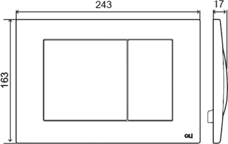 Кнопка смыва OLI Metal dual 656006 хром матовый, антивандальная