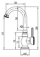 Смеситель для раковины Zorg Antic A 204U-BR