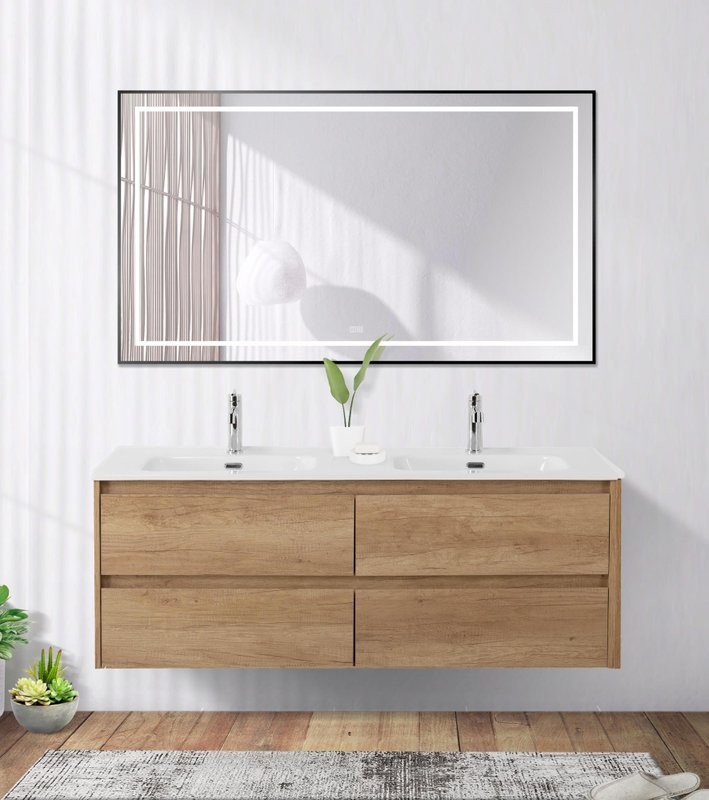 Зеркало BelBagno Kraft 80x140, с подсветкой, с подогревом, черный