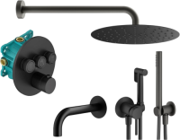 Комплект для ванной Plumberia Selection PSBOX KITZPSB03NO60 С ВНУТРЕННЕЙ ЧАСТЬЮ, черный матовый