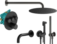 Комплект для ванной Plumberia Selection PSBOX KITZPSB03NO60 С ВНУТРЕННЕЙ ЧАСТЬЮ, черный матовый