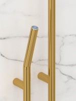 Полотенцесушитель электрический Сунержа Локон 03-0888-1612 160x10 см, подключение слева, скрытое подключение слева, глянцевое золото, I-образный