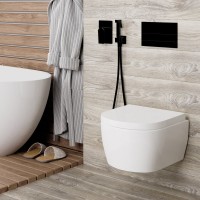 Встраиваемый смеситель для душа и ванны Wasserkraft Glan 6651 С ВНУТРЕННЕЙ ЧАСТЬЮ, черный глянец