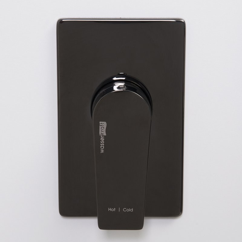 Встраиваемый смеситель для душа и ванны Wasserkraft Glan 6651 С ВНУТРЕННЕЙ ЧАСТЬЮ, черный глянец