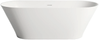 Ванна из искусственного камня Salini Mona S-Sense 170x70 см, отдельностоящая, белая, овальная, с донным клапаном
