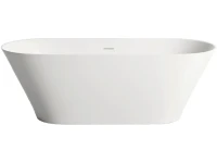 Ванна из искусственного камня Salini Mona S-Sense 170x70 см, отдельностоящая, белая, овальная, с донным клапаном