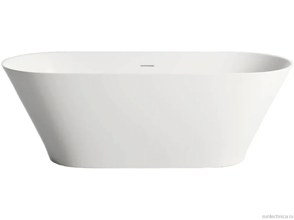 Ванна из искусственного камня Salini Mona S-Sense 170x70 см, отдельностоящая, белая, овальная, с донным клапаном