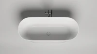 Ванна из искусственного камня Salini Mona S-Sense 170x70 см, отдельностоящая, белая, овальная, с донным клапаном