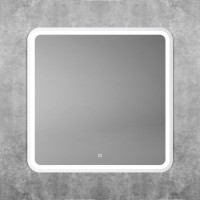 Зеркало Art&Max Genova AM-Gen-800-800-DS-F-White 80х80 белое, с LED-подсветкой, 6000К