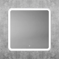 Зеркало Art&Max Genova AM-Gen-800-800-DS-F-White 80х80 белое, с LED-подсветкой, 6000К