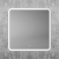 Зеркало Art&Max Genova AM-Gen-800-800-DS-F-White 80х80 белое, с LED-подсветкой, 6000К