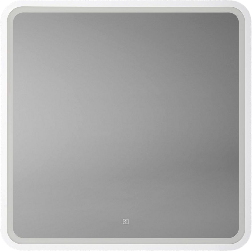 Зеркало Art&Max Genova AM-Gen-800-800-DS-F-White 80х80 белое, с LED-подсветкой, 6000К