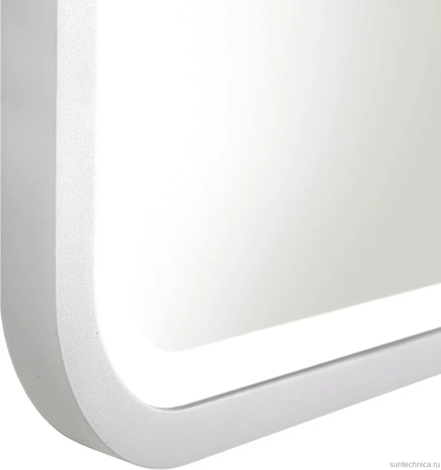 Зеркало Art&Max Genova AM-Gen-800-800-DS-F-White 80х80 белое, с LED-подсветкой, 6000К