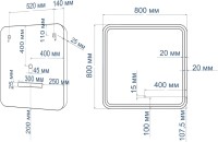 Зеркало Art&Max Genova AM-Gen-800-800-DS-F-White 80х80 белое, с LED-подсветкой, 6000К