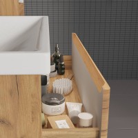 Мебель для ванной комнаты SanStar Riana 80 подвесная, дуб крафт золотой, раковина Moduo 80