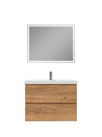 Мебель для ванной комнаты SanStar Riana 80 подвесная, дуб крафт золотой, раковина Moduo 80