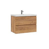 Мебель для ванной комнаты SanStar Riana 80 подвесная, дуб крафт золотой, раковина Moduo 80