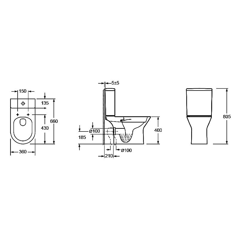 Унитаз-компакт напольный AZARIO Dante 93589 глянцевый белый