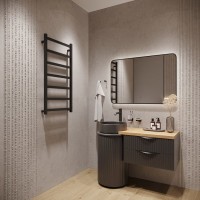 Полотенцесушитель электрический EWRIKA Пенелопа КВ7 100х50, черный матовый