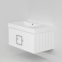 Мебель для ванной комнаты La Fenice Cubo 80 белая, ручка хром
