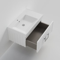 Мебель для ванной комнаты La Fenice Cubo 80 белая, ручка хром