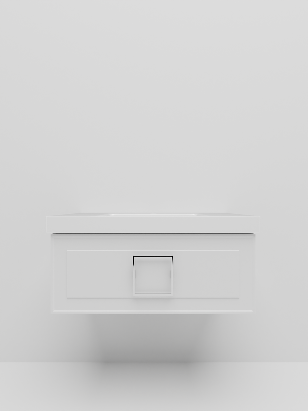 Мебель для ванной комнаты La Fenice Cubo 80 белая, ручка хром