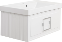 Мебель для ванной комнаты La Fenice Cubo 80 белая, ручка хром