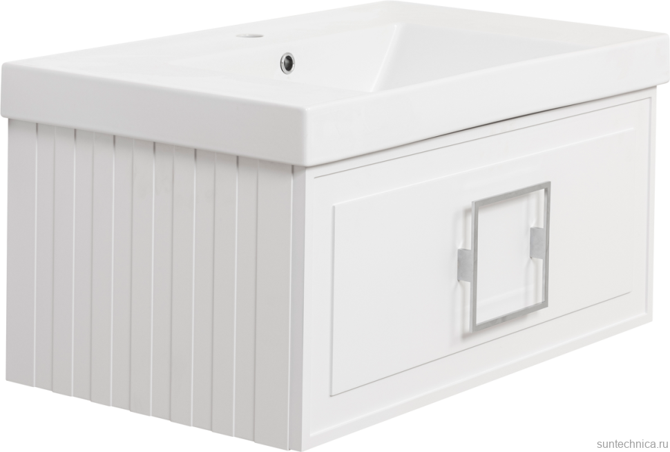 Мебель для ванной комнаты La Fenice Cubo 80 белая, ручка хром