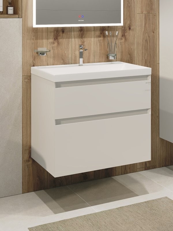 Тумба под раковину без столешницы Grossman Меркадо 60 подвесная, матовая белая