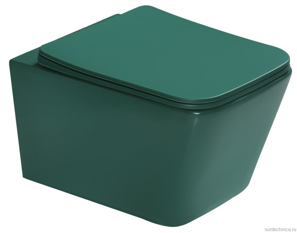 Унитаз подвесной SantiLine SL-5007T-G зеленый матовый