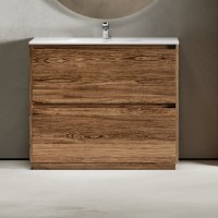 Тумба с раковиной Sancos Libra Floor 100 дуб чарльстон, белая раковина CN7003