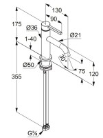 Смеситель для раковины Kludi Nova Fonte Pura 20028N015 брашированное золото PVD
