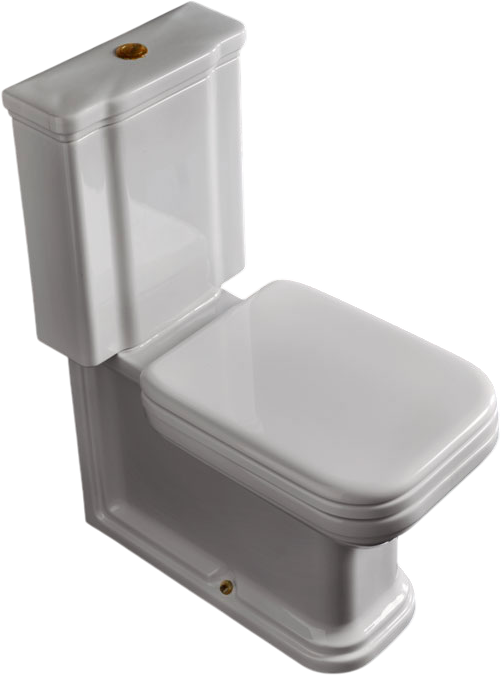 Унитаз-компакт напольный Kerasan Waldorf бачок 418101, белый, с микролифтом, петли бронза