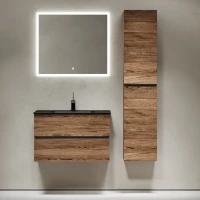 Мебель для ванной комнаты Sancos Urban 80 дуб чарльстон, черная раковина CN7005MB