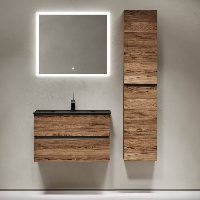 Мебель для ванной комнаты Sancos Urban 80 дуб чарльстон, черная раковина CN7005MB