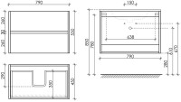 Мебель для ванной комнаты Sancos Urban 80 дуб чарльстон, черная раковина CN7005MB