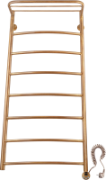 Полотенцесушитель электрический Secado Милан 4 105x55 см, подключение справа, бронза, лесенка, латунь, с полкой