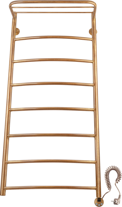 Полотенцесушитель электрический Secado Милан 4 105x55 см, подключение справа, бронза, лесенка, латунь, с полкой
