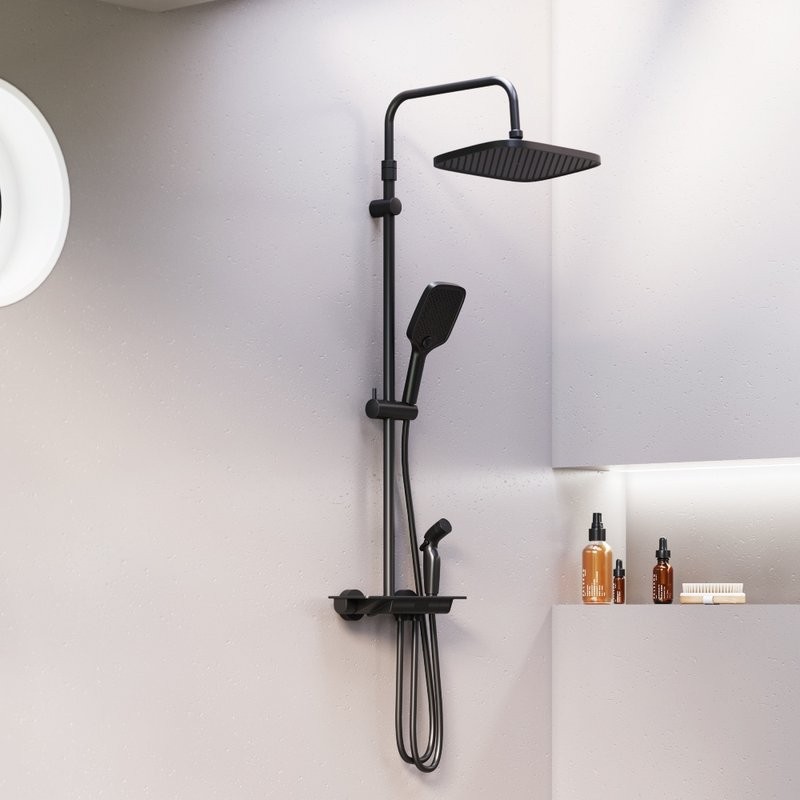 Душевая стойка Damixa Gala 953770300 с гигеническим душем, черная матовая