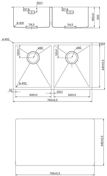 Мойка кухонная IDDIS Edifice EDI75G2i77 графитовая