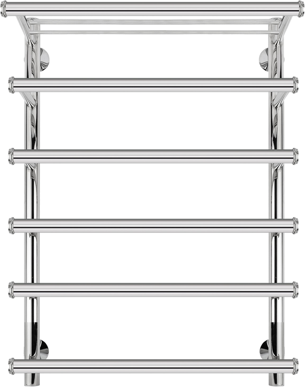 Полотенцесушитель электрический Secado Турин 6 85x55 см, подключение слева, глянцевый хром, лесенка, с полкой