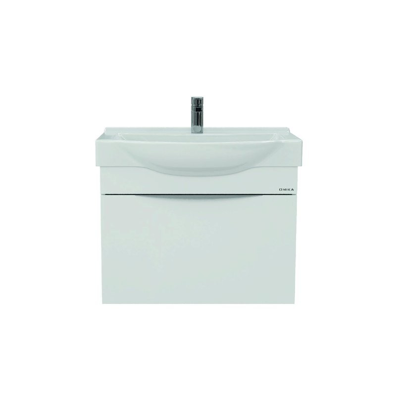 Тумба под раковину без столешницы Onika Навиа 65 подвесная, глянцевая белая