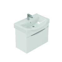 Тумба под раковину без столешницы Onika Навиа 65 подвесная, глянцевая белая