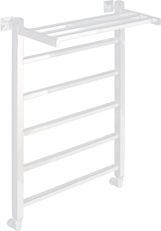 Полотенцесушитель водяной Comfysan Marte-K W-6 80х50 80x55 см, матовый белый, лесенка, с полкой