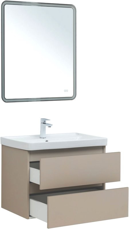 Мебель для ванной комнаты Aquanet Вега 2.0 70 подвесная, бежевая матовая
