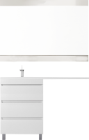 Мебель для ванной комнаты Style Line Даллас Леон 120 L Люкс Plus напольная, белая, для стиральной машины, 3 ящика