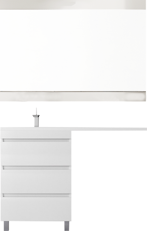 Мебель для ванной комнаты Style Line Даллас Леон 120 L Люкс Plus напольная, белая, для стиральной машины, 3 ящика