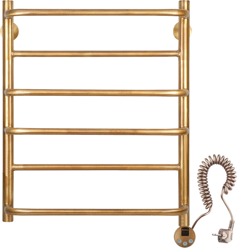 Полотенцесушитель электрический Secado Верона 1 75x55 см, подключение справа, бронза, лесенка, латунь